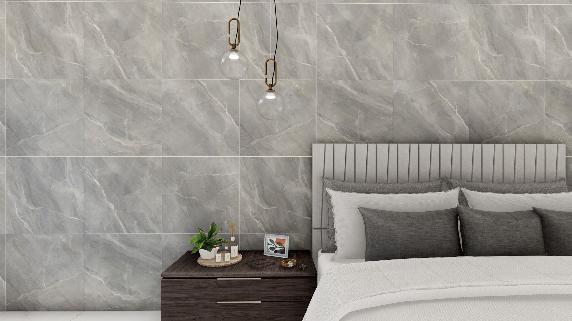 Colección Riga Gris Claro — porcelanato instalado en ambiente